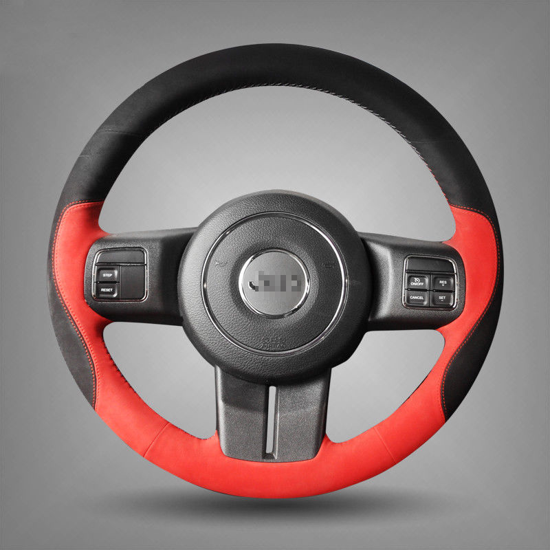 For Jeep Wrangler Car Steering Wheel Cover DIY Hand-stitched Car Interior Case