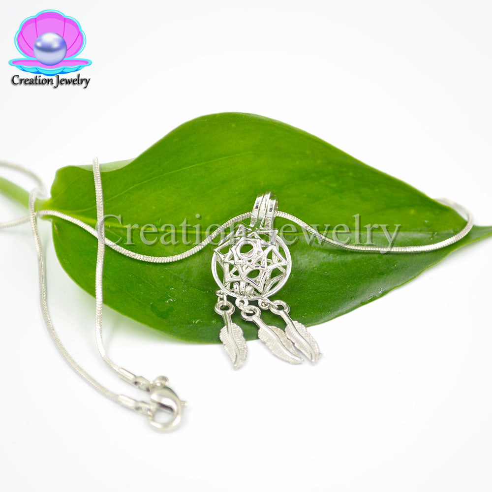 5 pieces -lot new fashion lockets dream catcher cages multi styles pendants can put pearls silver plated high quality
