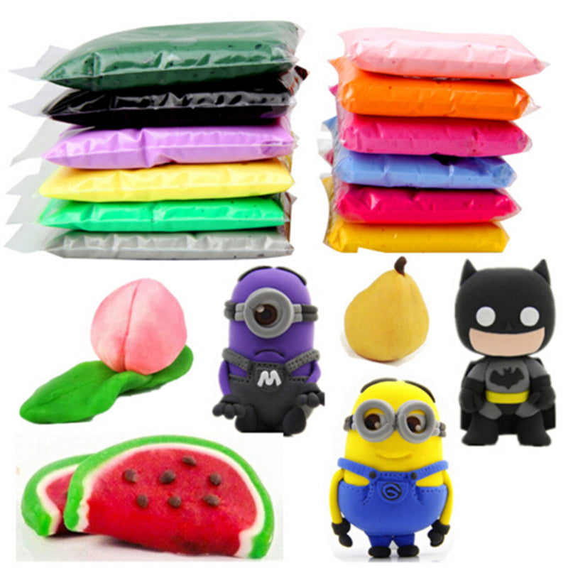 Factory Price Wholesale 12 pcs-lot 20g DIY safe and nontoxic Malleable Fimo Polymer Clay playdough Soft Power play dough gifts for children