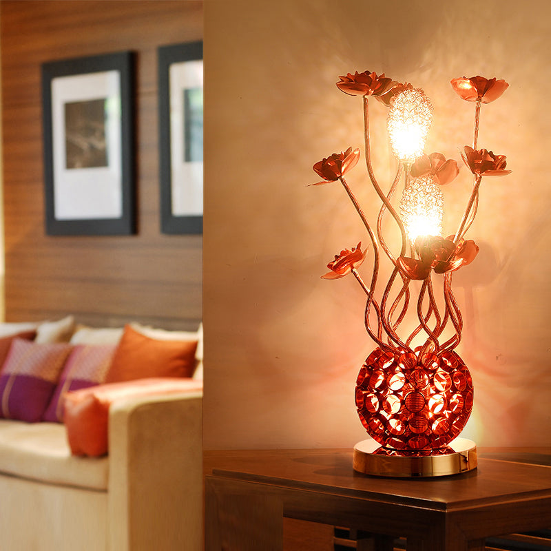 Bedroom Bedside Creative led Desk Lamp Aluminum Rose Desk Light Wedding Birthday Party Decoration led Lamp Beauty Salon Decorative Tablelamp