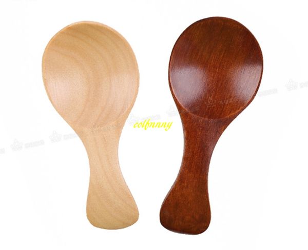 100pcs-lot 8cm Naturel Wooden Coffee Tea Sugar Salt Spoon Scoop Kitchen Utensil Set MINI Wood Spoon