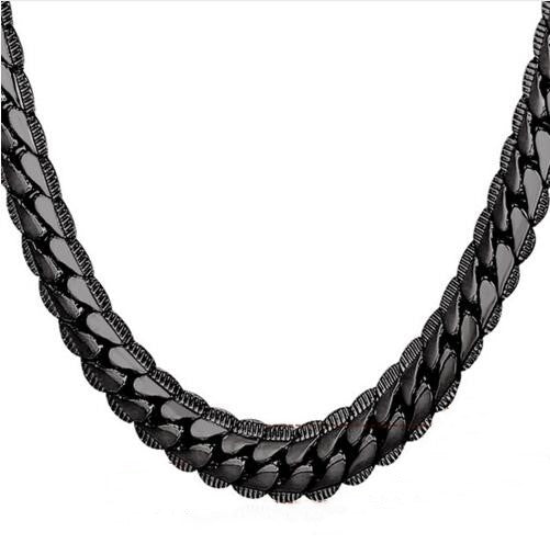 Necklace Choker-Long 9MM-6MM Vintage Punk Black-Silver-Gold Color Miami Chain Hip Hop Chain Gift For Women-Men Jewelry N08