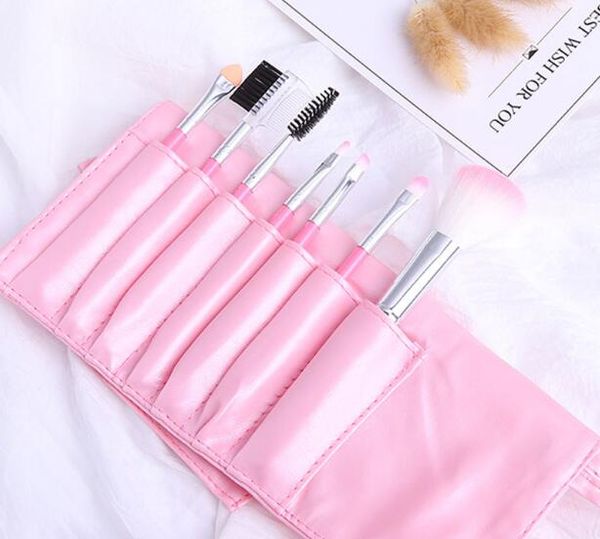 Professional Makeup Brushes set 7pcs Tools with PU Bag Fashion Portable Makeup set BR007