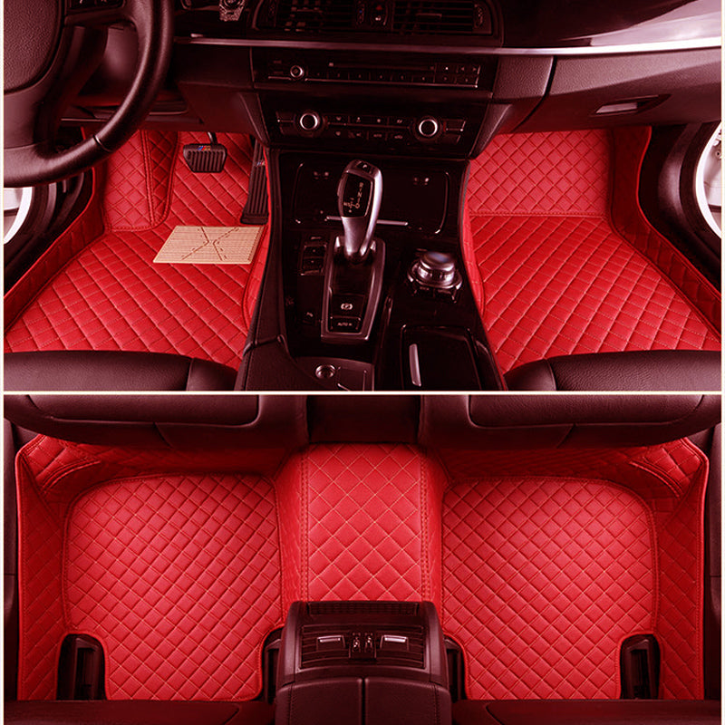 Custom Fit Car Floor Mats Specific Waterproof PU Leather ECO friendly Material For Vast of Car Model and Make 3 Pieces Full set Mats