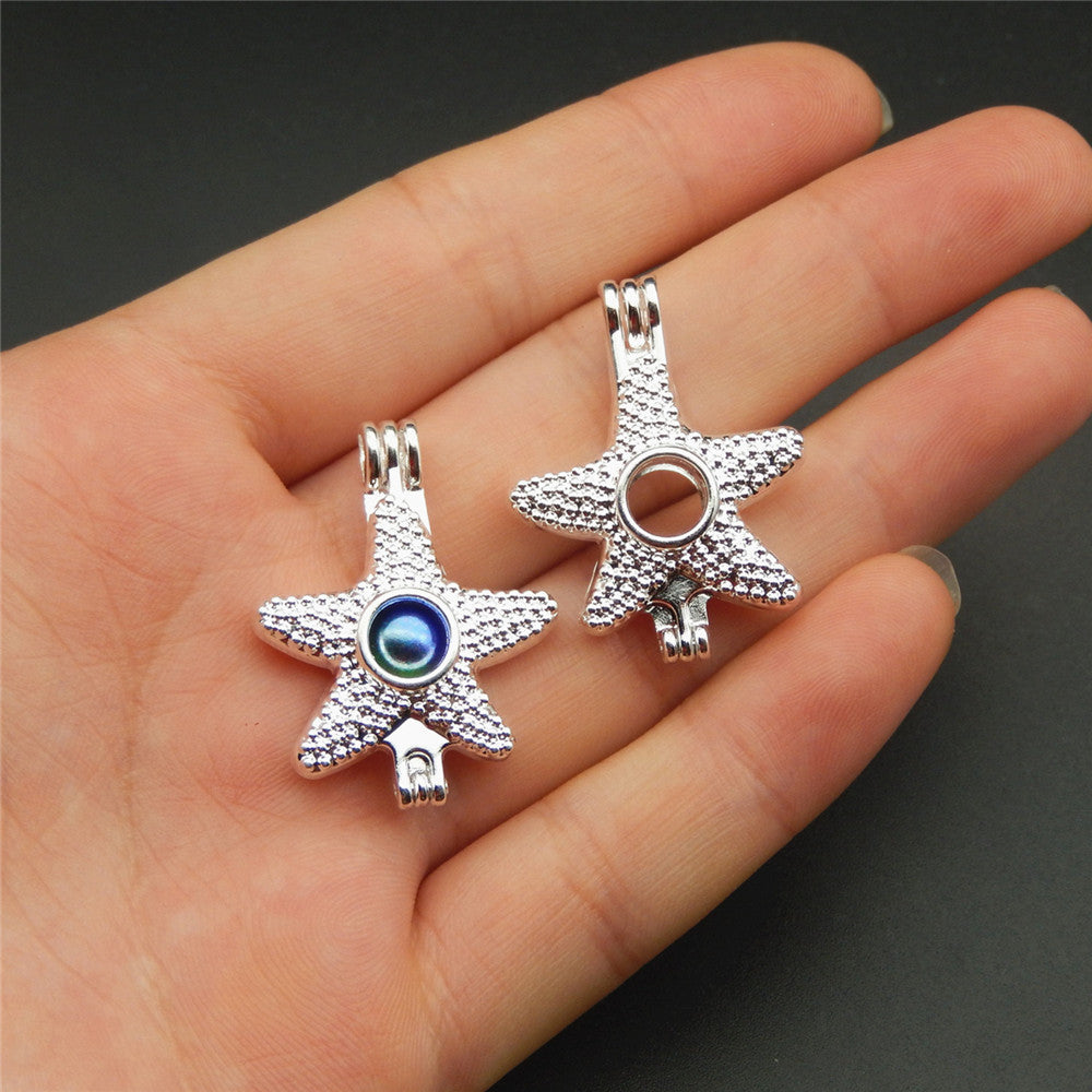 Pearl cage, necklace pendant, essential oil diffuser, starfish provides stainless steel 10pc - plus your own pearl makes it more attractive