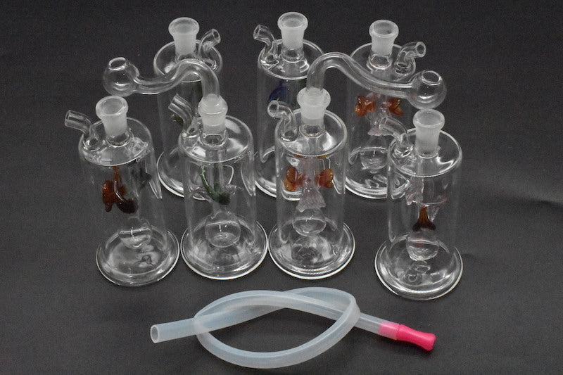 Colorful New design Glass Bongs Oil Rigs Water Bongs 10mm Joint Sailing Boat Dab Rig Mini Sailboat Bubbler Perc tobacco pipe with Hose