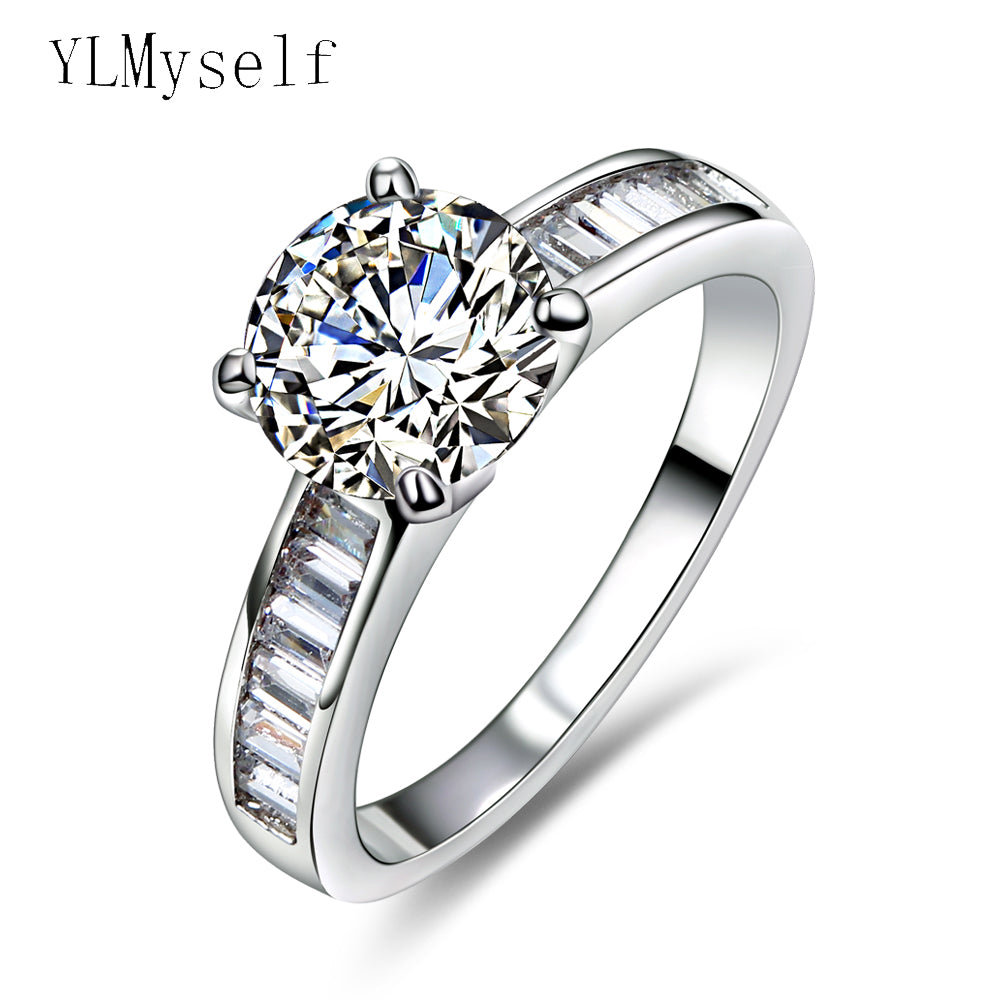 Dropshipping white engagement ring with big crystal stones jewellery elegant jewelry best gift fast shipping high quality rings