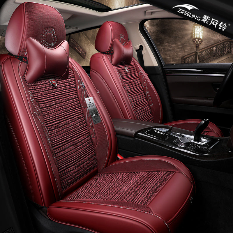 Universal Fit Car Accessories Seat Covers For Trucks Full Surround Design Durable PU Leather Adjuatable Five Seats Covers For F150 Series