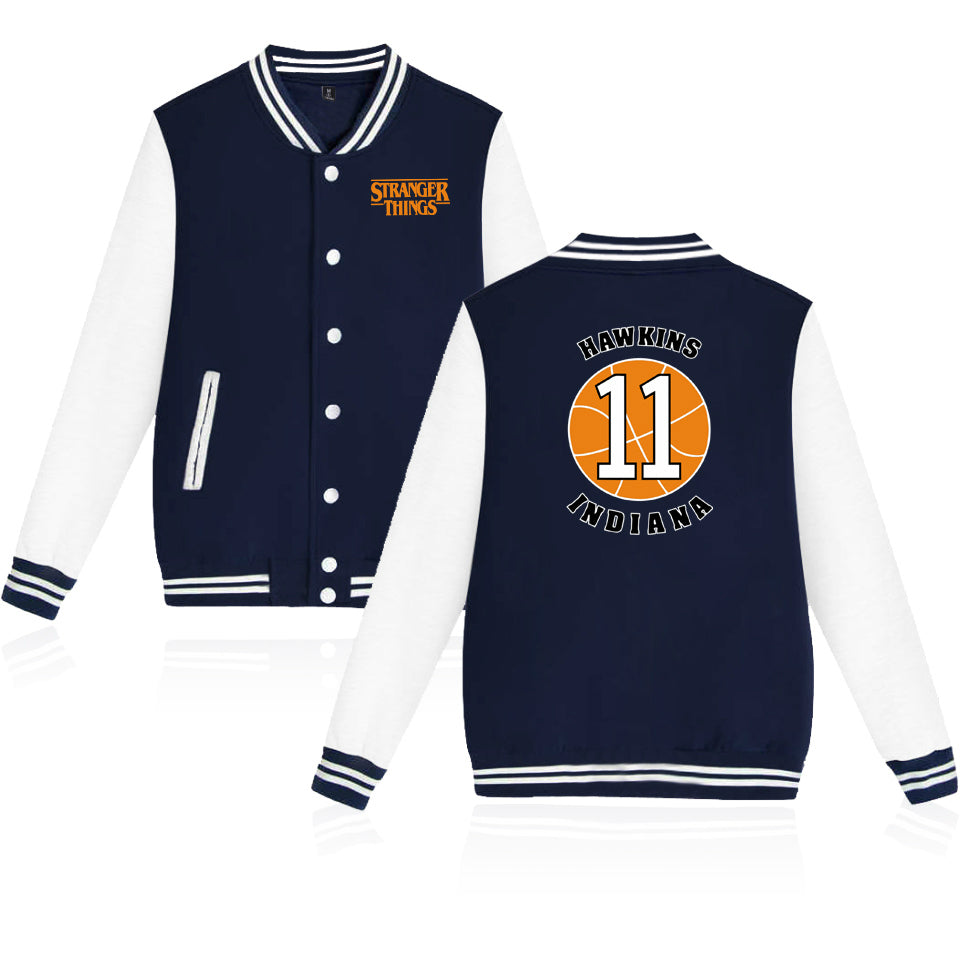 Blackday Fashion Kpop Stranger Things Hawkins Indiana Baseball Jacket Men-Women Uniform Coats Jacket Long College Clothes