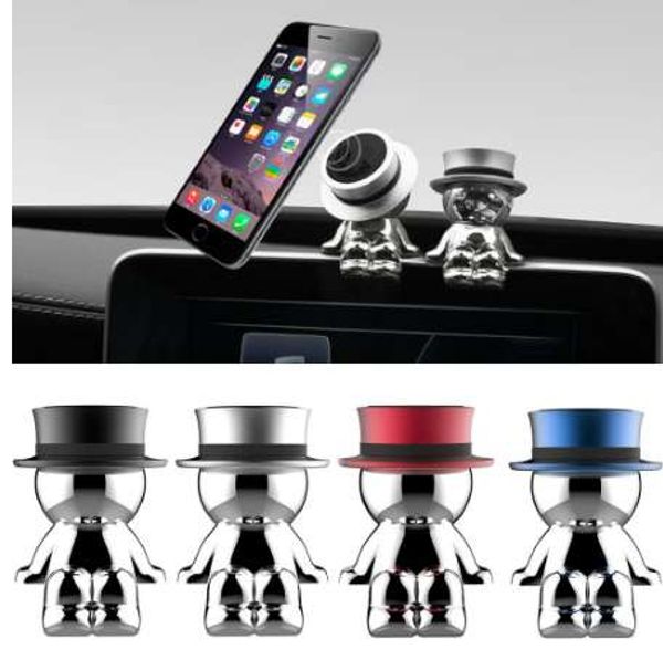 Cell Phone Tablet Stand Magnet Car Phone Holders Crazy Hat Magnetic Phone Holder 360 Rotation Car Stand Mount Mobile Holder