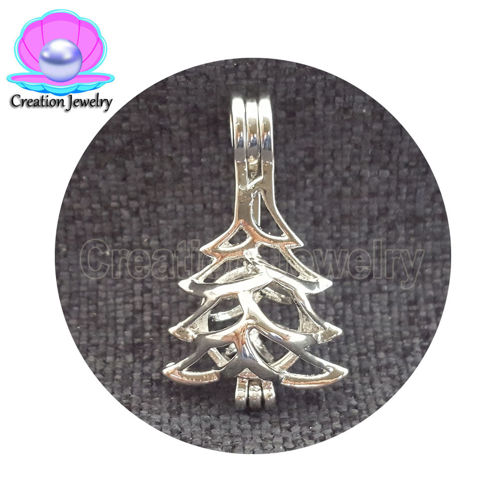 2018 wholesale silver plated pearls cages Christmas tree-snowman-cactus-Christmas hat-squirrel high quality lockets for pendant DIY