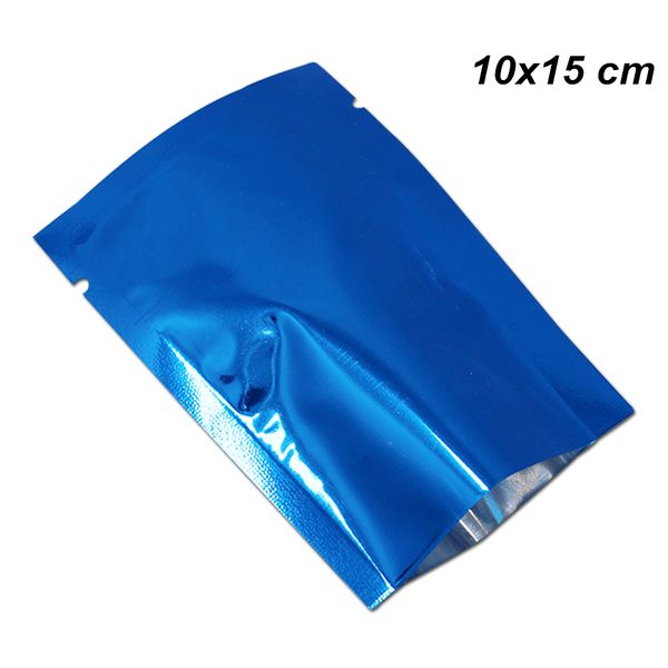 10x15 cm 100 Pack Blue Aluminum Foil Vacuum Bags Heat Sealable Mylar Pouches Mylar Foil Candy Packaging for Food Long Term Storage Sacks