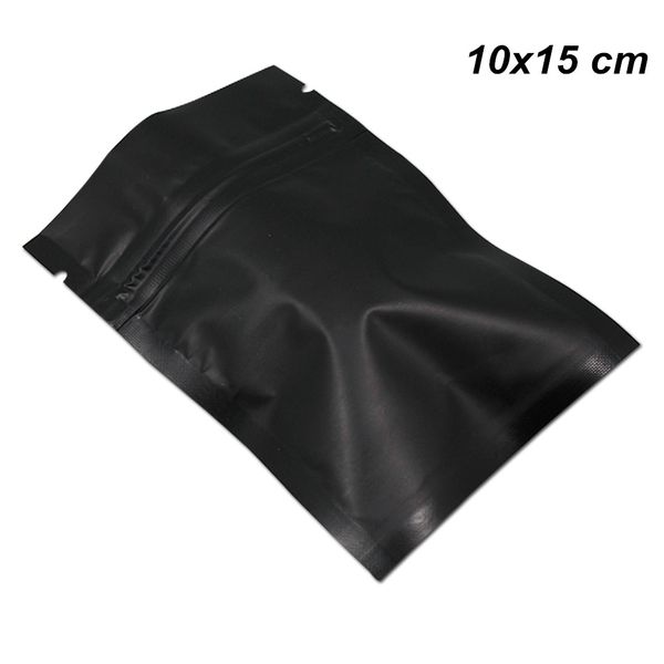 100pcs-Lot 10x15 cm Matte Resealable Heat Sealer Mylar Foil Bags Zipper Foil Aluminum Food Pouch with Notches for Food Preparation Equipment