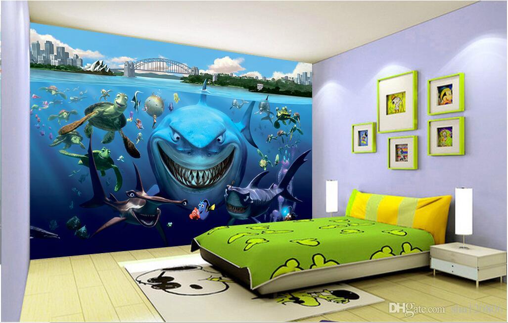 3d wallpaper custom photo Sea world aquarium shark fish background wall Home decoration 3d wall murals wallpaper for walls 3 d living room