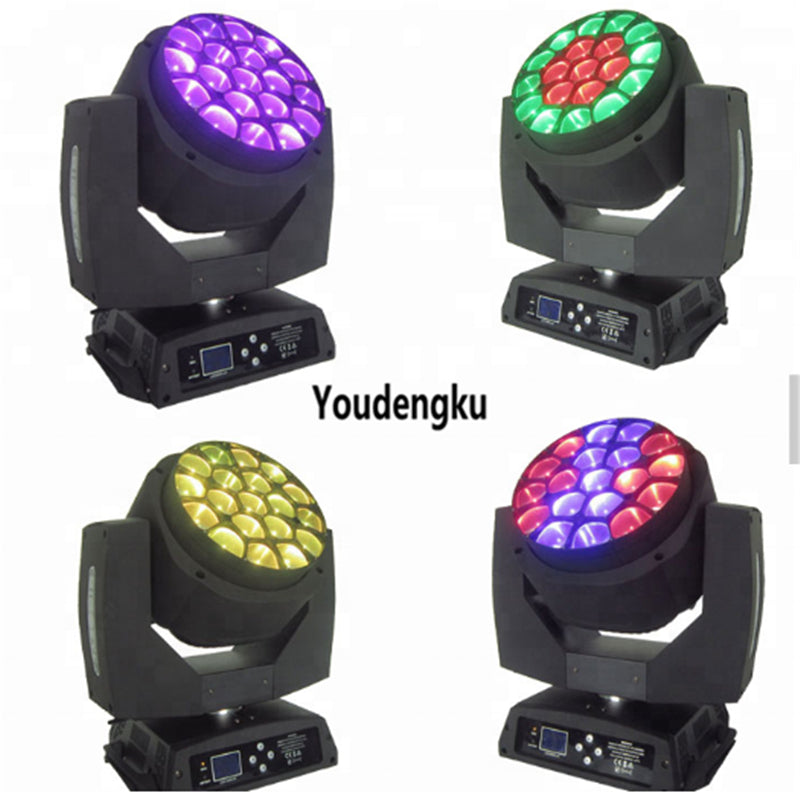 4 pieces Big 19*15W Bee Eyes LED Moving Head Zoom Light clay paky aleda wash k10 B EYE beam movinghead