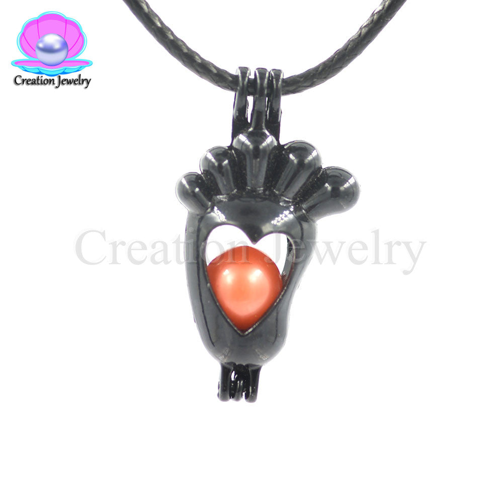 2018 New design black pearls cages lockets for jewelry DIY gun-Mermaid-tigger-rabbit Essential oil disperser