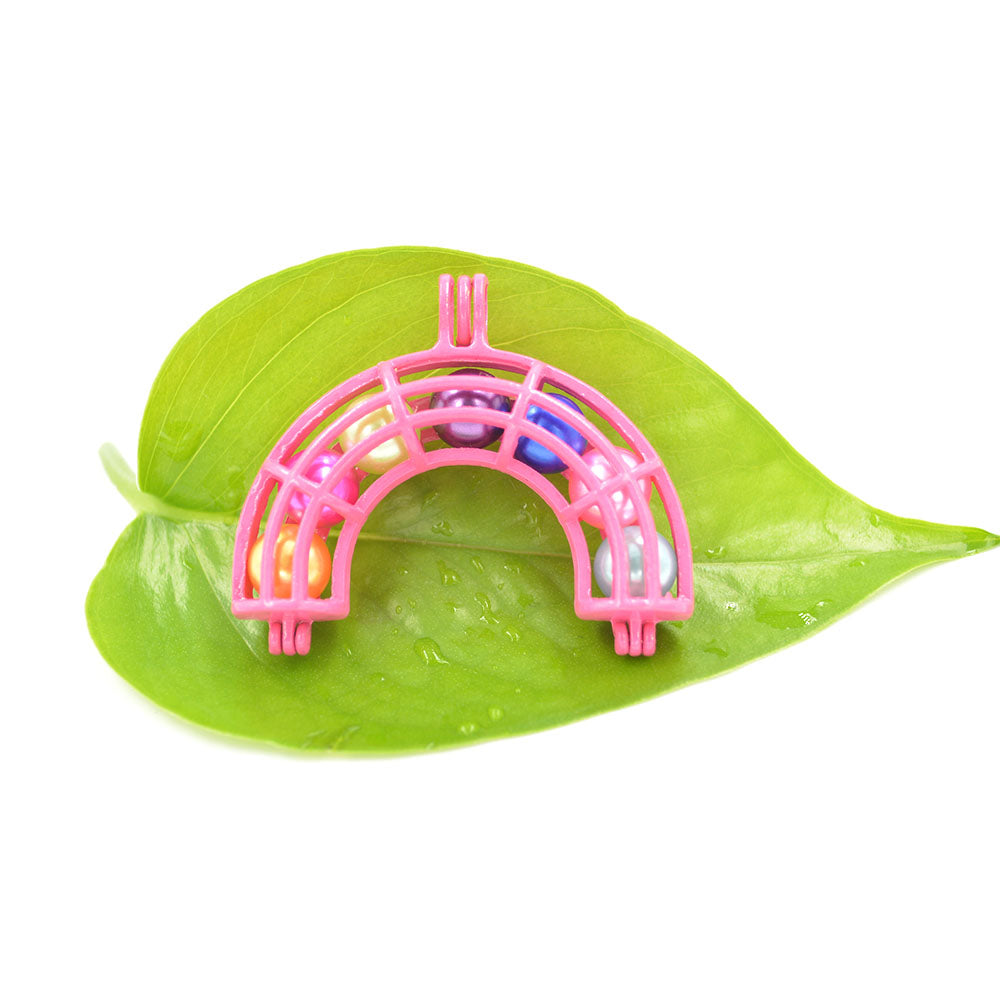 Pink Pearl Bead Cage Pendant - Unicorn Rainbow Plane Star dolphin squirrel Style Oil Diffuser Locket Charm for Jewelry Making