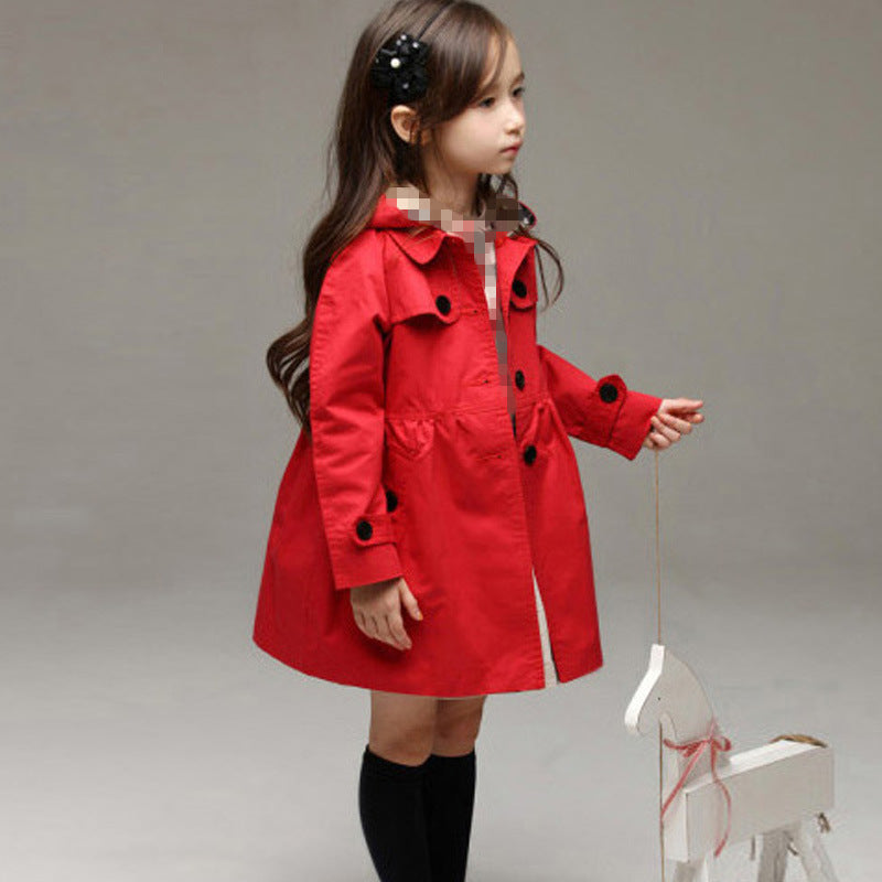 Girl Kids Jackets Trench Coats Girls Windbreakers Spring Autumn Teenage Outerwear