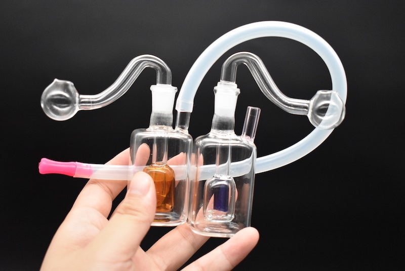 Cheap colorful 10mm female mini glass oil rig pipe Glass blunt Bubbler smoking glass bong for water pipe