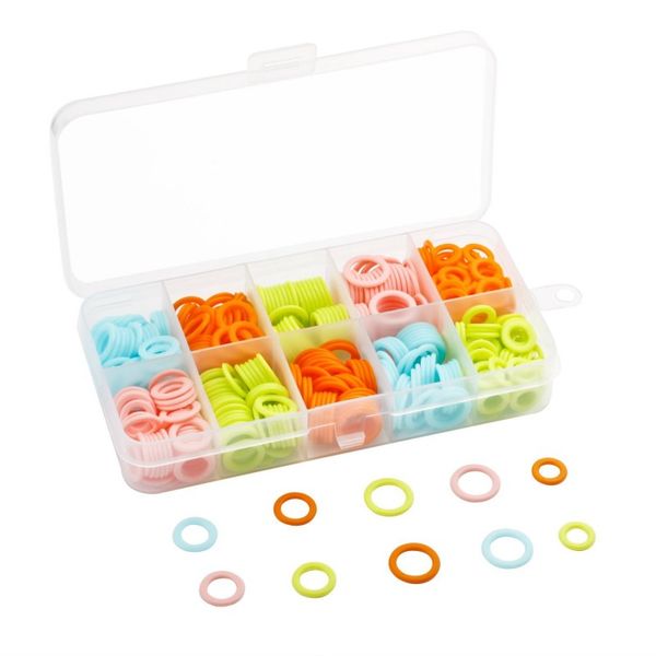 120 Pieces-set New Colored Knit Knitting Stitch Markers Rings with Storage Box (Multiple-Size) free shipping