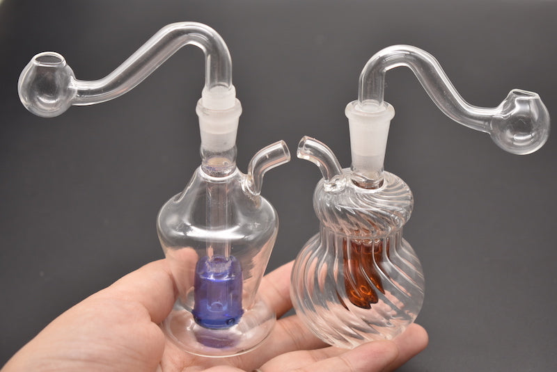 Birdcage inline perc 8cm colorful Mini oil burner Bongs Glass Bubbler Bong Ash Catcher Smoking Water Pipes Oil Dab Rig