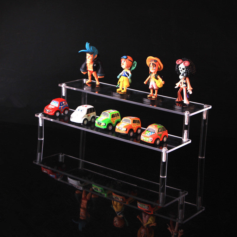 Clear acrylic cosmetics storage rack detachable Cartoon character ladder frame holder toy car model purse perfume display stand