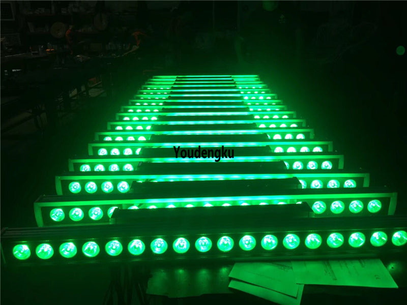 2 pieces IP65 waterproof two head led wall washer outdoor 18x15w rgbwa 5in1 linear wall washer led bar light