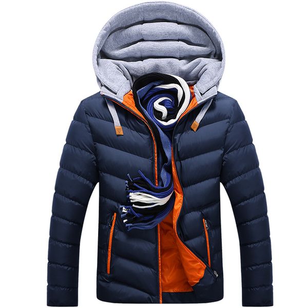 drop shipping men winter parkas man jackets and coats casual hat detachable coats thick outerwear without scarf AXP183