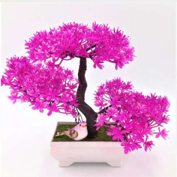 1pc Welcoming Pine Emulate Bonsai Simulation Decorative Artificial Flowers Fake Green Pot Plants Ornaments Home Decor
