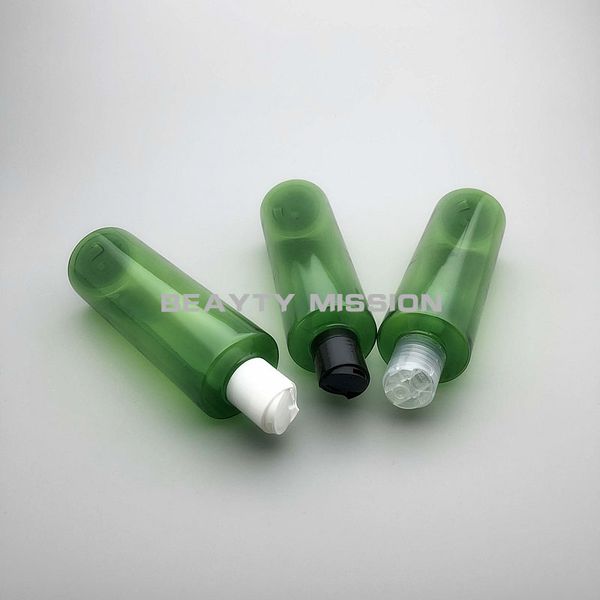 250ML 48 pcs-lot Empty Green Plastic Cosmetics Lotion Bottle With Disc Screw Cap 250cc Shampoo PET Containers,Cosmetic Packaging