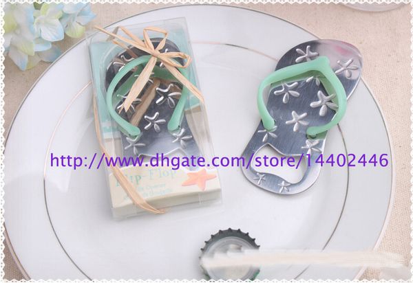 DHL Free 50pcs Beach theme Flip flop wine bottle opener with starfish wedding favor gift bridal shower guest gift blue pink Color