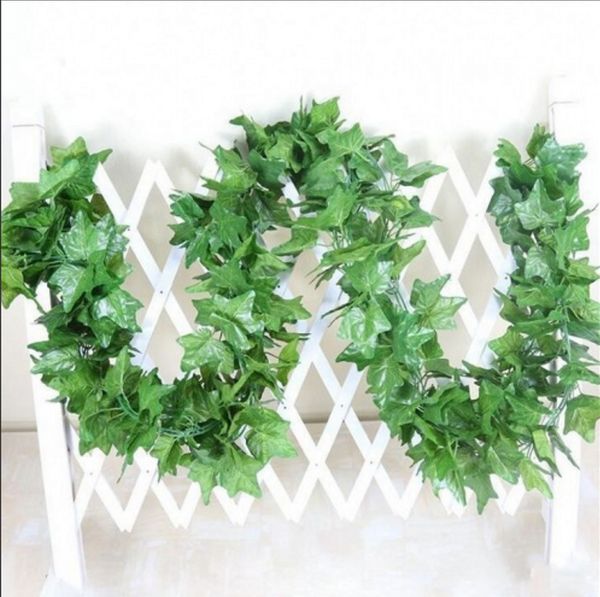 12pcs-Lot 2.2m artificial Fake plants green Ivy Leaves Artificial Grape Vine greenery garland wedding flower home decoration Cheap