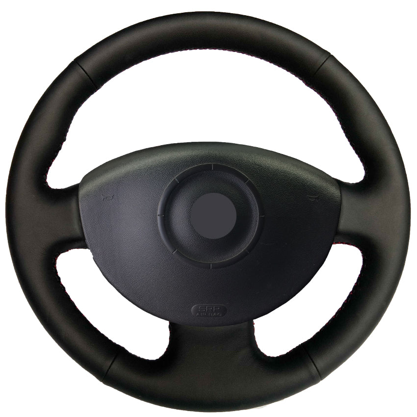 Black Leather Hand-stitched Car Steering Wheel Cover for Renault Megane 2 2003-2008 Kangoo 2008 Scenic 2 2003-2009