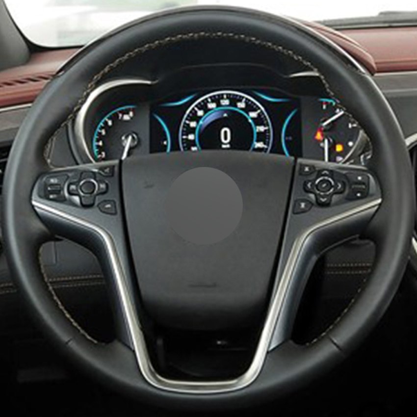 Black Leather Hand-stitched Car Steering Wheel Cover for Buick Lacrosse 2013 2014 2015