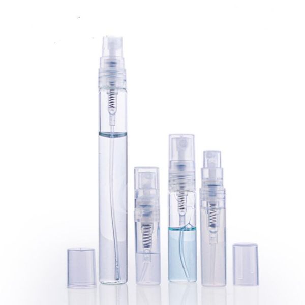 2ml 3ml 5ml 10ml Plastic-Glass Perfume Bottle, Empty Refillable Spray Bottle, Small Perfume Atomizer Sample Vials LX3945