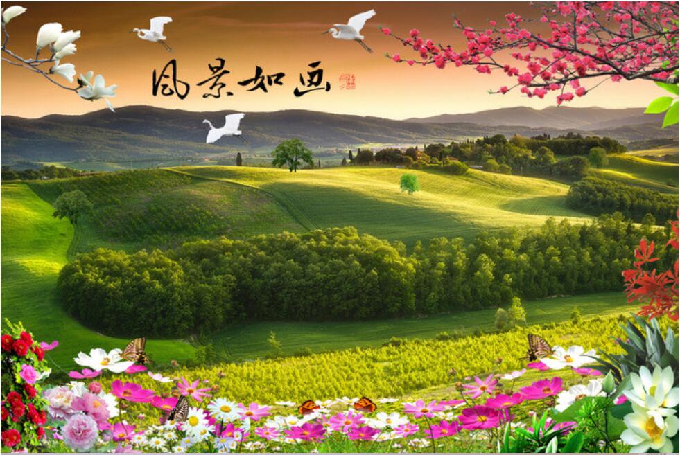 3d wallpaper custom photo Picturesque HD large TV background wall decoration painting self-adhesive film murals wallpaper for walls 3 d