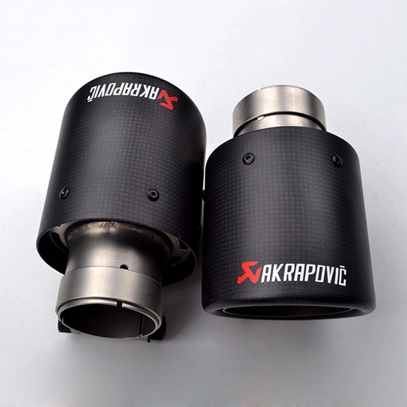 Matte Black Carbon Fiber Akrapovic Exhaust Car Car-styling Pipe Muffler Tip Exhaust tip Tailtip End Pipe