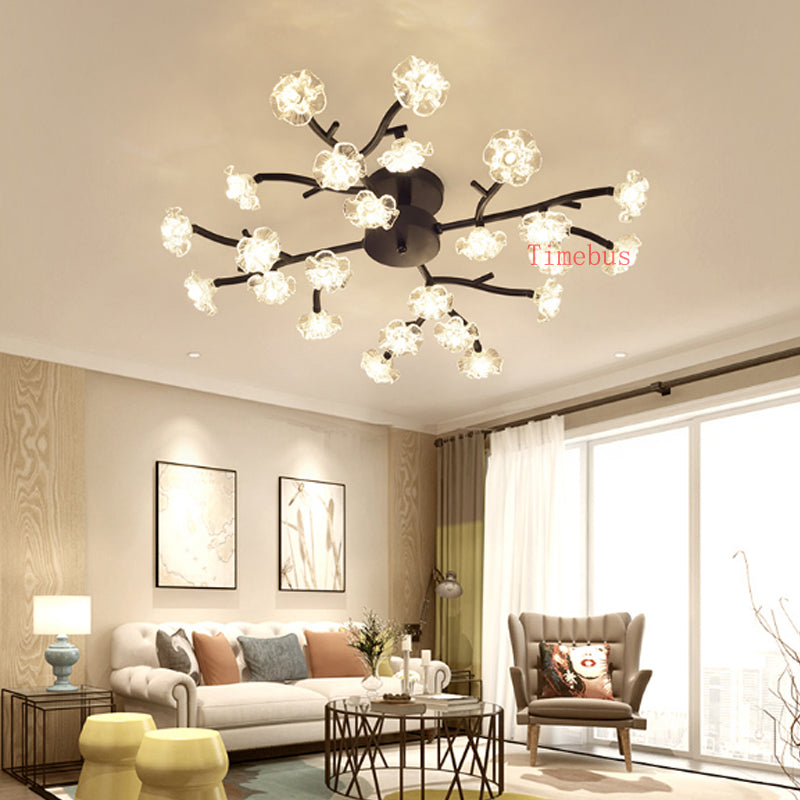 Led ceiling lamps bedroom lamp simple modern atmosphere household living room ceiling lights creative branch restaurant lighting