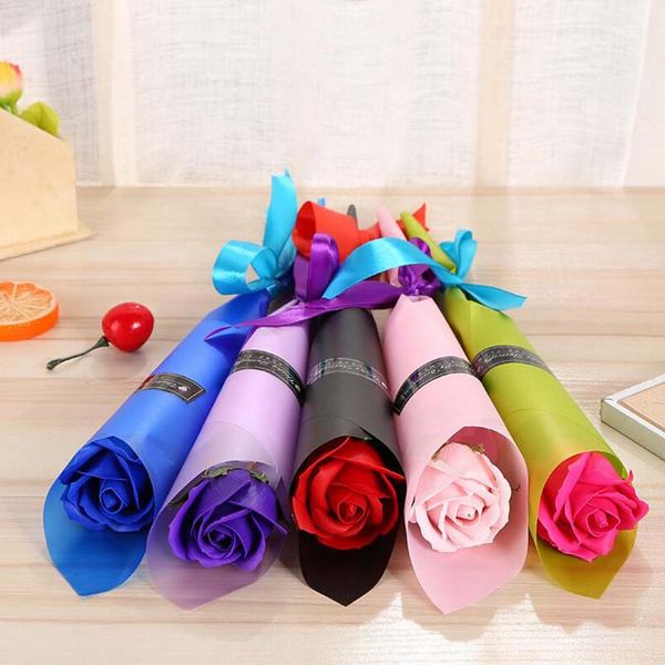 wholesale Single color paper soap flower creative simulation rose soap flower Valentine &#039;s Day free shipping
