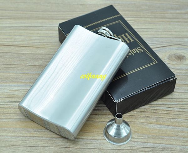25pcs-lot Fast shipping 10 oz Stainless Steel Hip Flask 10oz Portable Pocket Liquor bottle With Retail box
