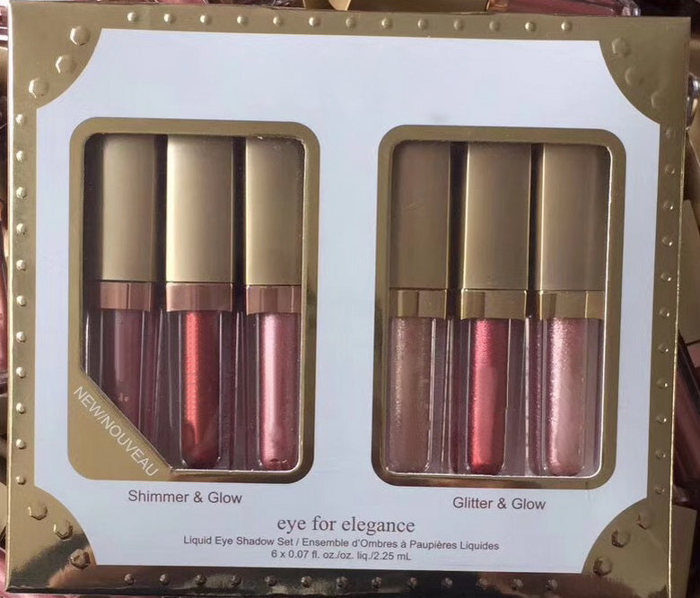 maquillage Liquid Eyeshadows 6 Color Shadows Travel Set Shimmer Glow And Glitter Eye For Elegance Glamour Makeup Eyeshadows