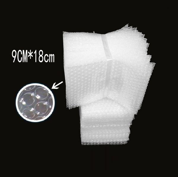 200 PCS Size 9CM*18cm Plastic Wrap Envelope white Bubble packing Bags PE clear bubble bag Shockproof bag double film bubble bag