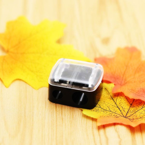 Fashion 2 Holes Precision Cosmetic Pencil Sharpener For Eyebrow Lip Liner Eyeliner Pencil School Office Supply Gift Hot Sale free shipping