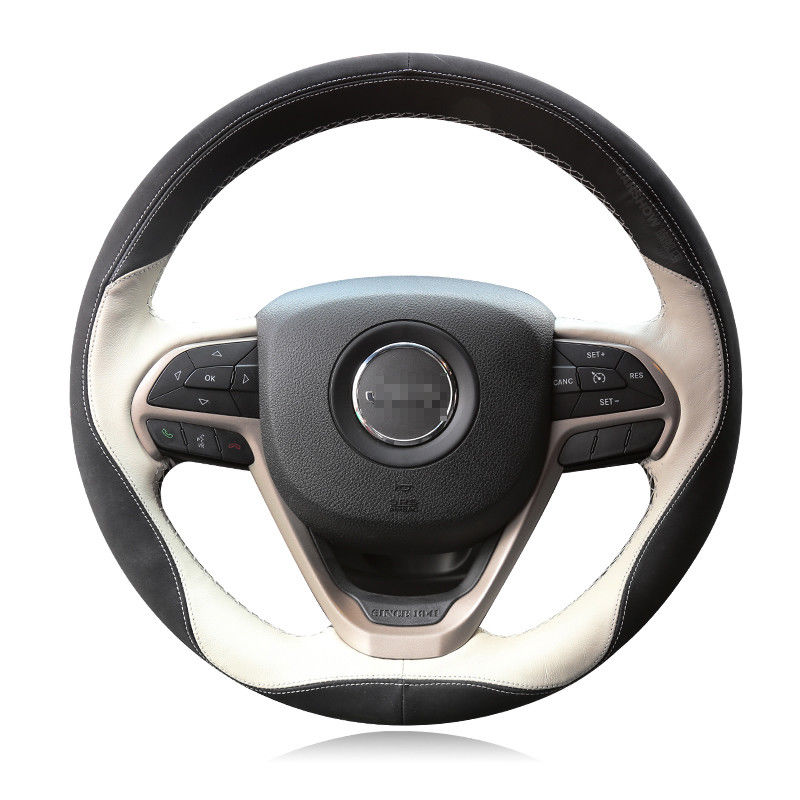 For Jeep Grand Cherokee DIY Hand-stitched Car Steering Wheel Cover Top Leather