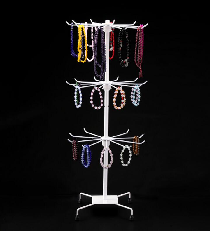Hot sale New Metal Necklace Chain Bracelet Rotation display Holder Jewelry Display Stand Rack wig tie scarves bracelet Hanger rack