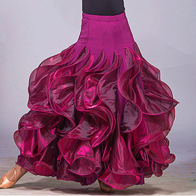 Ballroom Dance Skirts CHEAPEST Standard Ballroom Flapper Dress for Waltz Tango Dance D0410 Fluffy Ruffled Hem