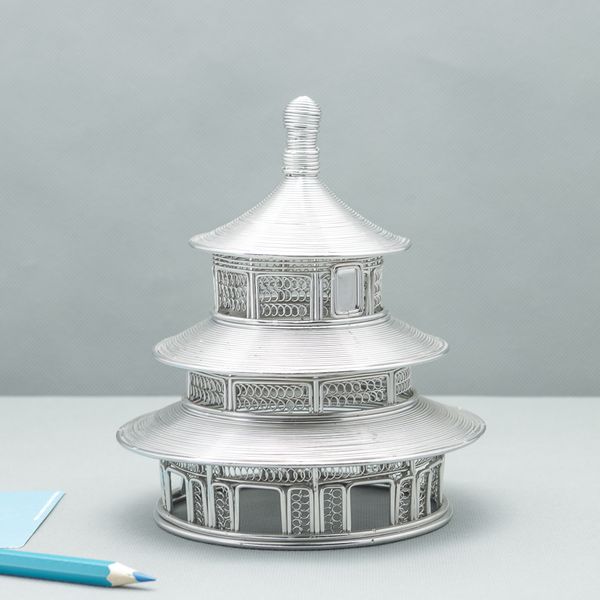 FREE SHIPMENT J48 CHINA&#039;S TEMPLE OF HEAVEN WIRE MODEL STAINLESS HAND-MADE ART CRAFTS WEDDING BIRTHDAY HOME GARDEN OFFICE GIFT PRESENT C