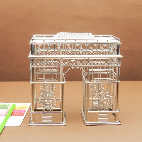 FREE SHIPMENT J39 ARC DE TRIOMPHE STATUES WIRE MODEL STAINLESS HAND-MADE ART CRAFTS WEDDING BIRTHDAY HOME GARDEN OFFICE GIFT PRESENT CUTE
