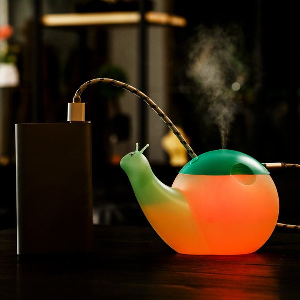 Humidifiers Cute Cartoon Snail Humidifier Diffuser 550ml Mini Mist Maker For Home Office Dormitory Water Sprayer DC5V Fogger CL250104