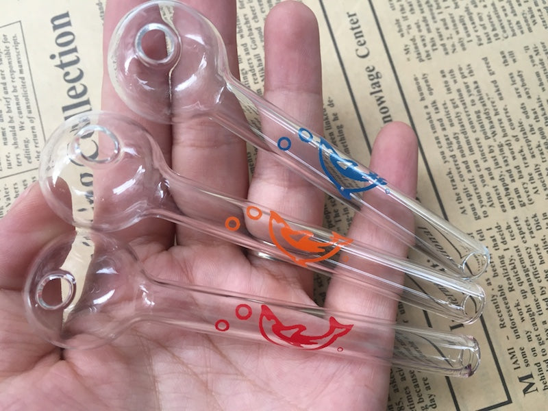 colorful Pyrex Thick Dolphin Mini Glass Oil Burner Bubbler Glass Tobacco Smoking Water Pipes Glass Herb Filter Pipe
